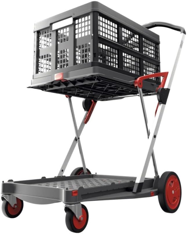 Multi use Functional Collapsible carts | Mobile Folding Trolley | Shopping cart with Storage Crate (Black)