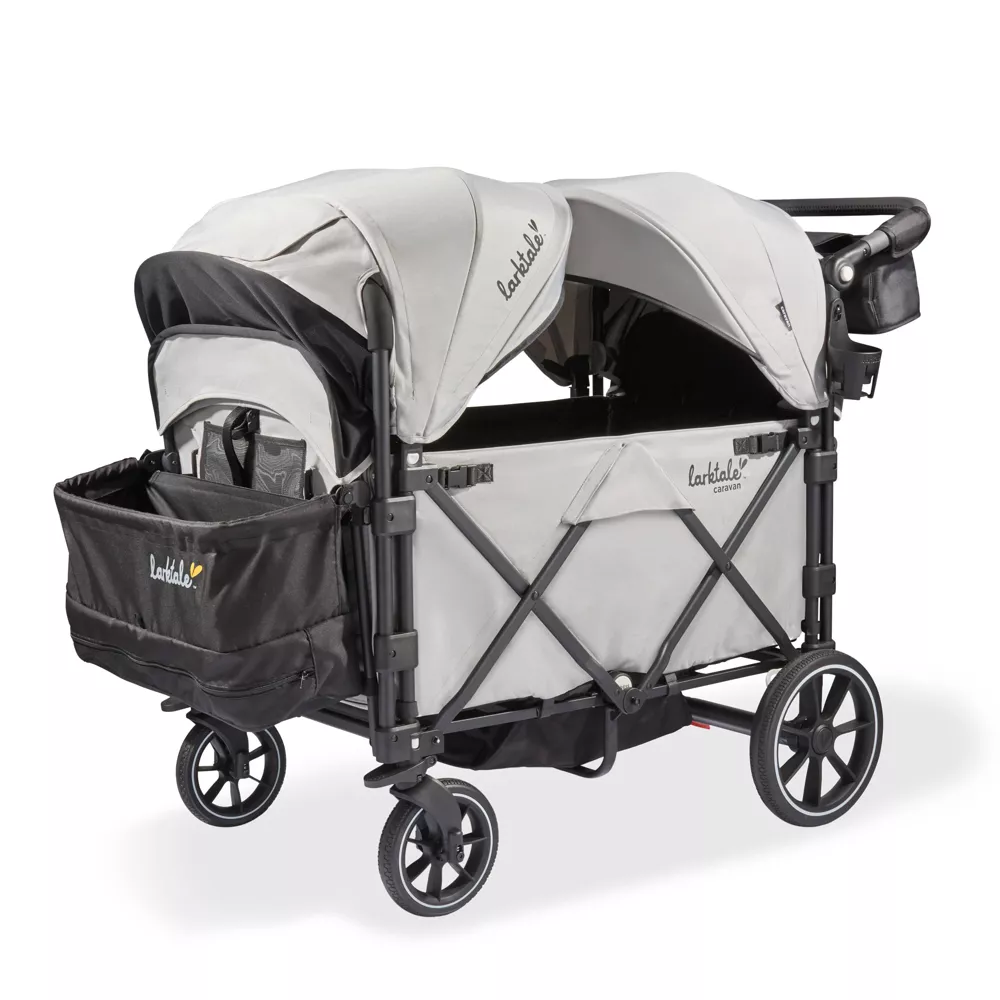 Caravan Quad 4-Seater Stroller Wagon with Reclining Seats- Avalon Grey