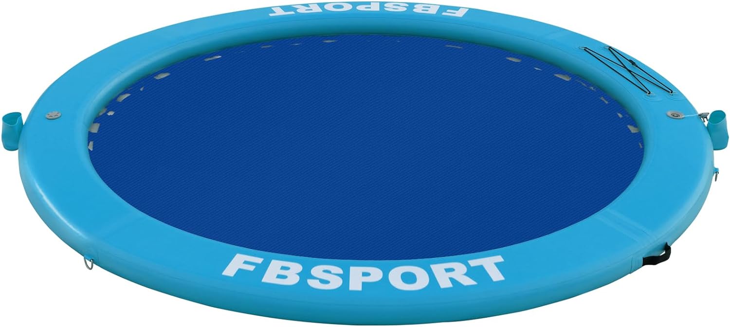 Inflatable Dock Floating Platform, 8ft Inflatable Water Hammock Floating Deck for Lake W/Cupholder, Round Floating Ring Float Ring, Pool Float Raft Lounger Island Platform Pad