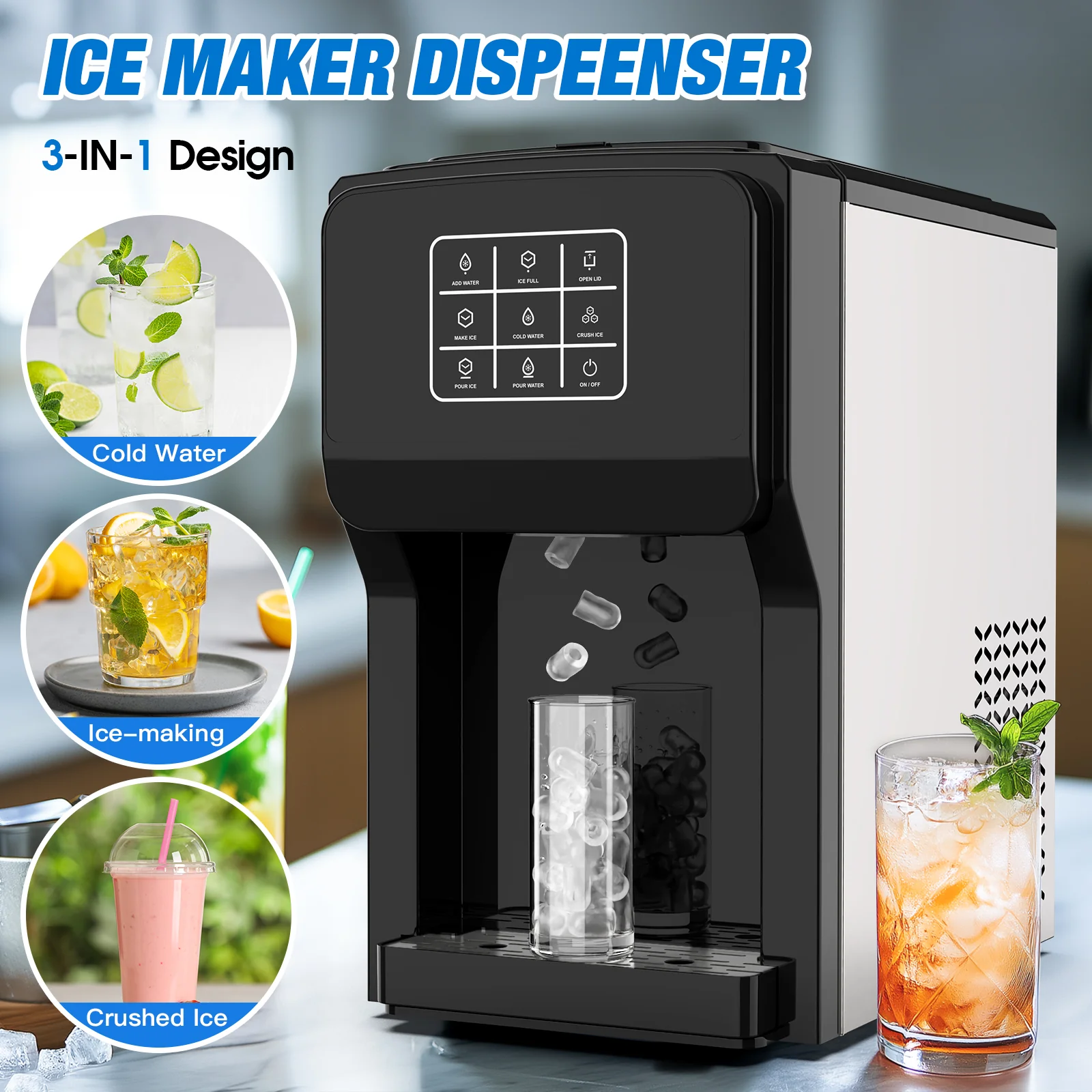 Advwin 3-in-1 Water Dispenser w/ Nugget Ice Maker