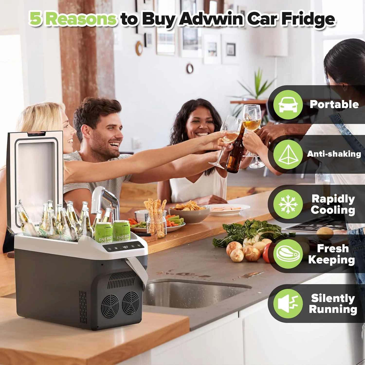 Advwin Portable Car Fridge Camping Cooler