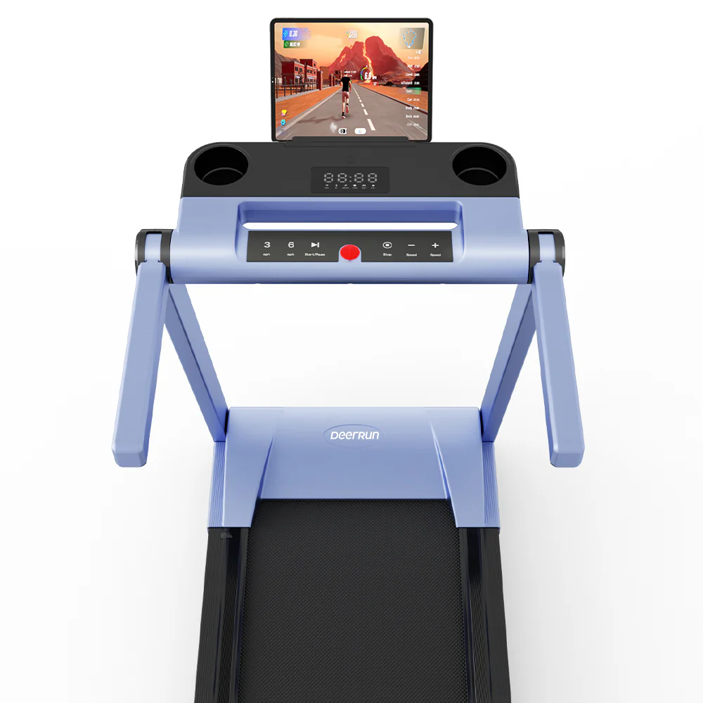 DeerRun A1 Pro Move+  6% Incline Foldable Treadmill——2025 Upgraded Chip & NFC Support | 350Lbs, 10mph Blue
