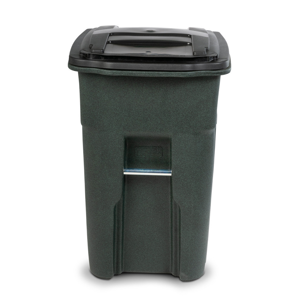Toter 48 Gallon Durable Trash Can with Smooth Wheels & Lid, Green