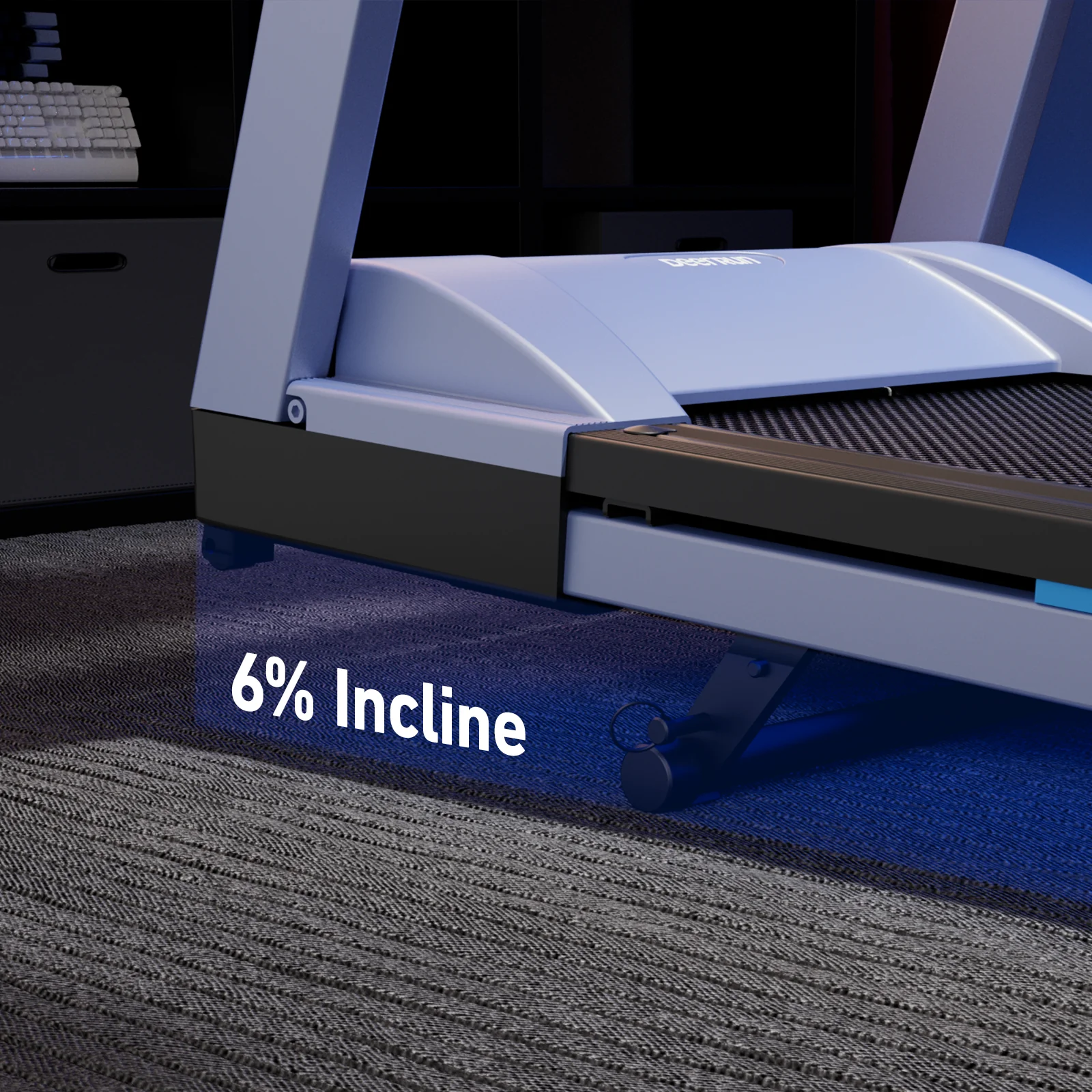 DeerRun A1 Pro Move+  6% Incline Foldable Treadmill——2025 Upgraded Chip & NFC Support | 350Lbs, 10mph Blue