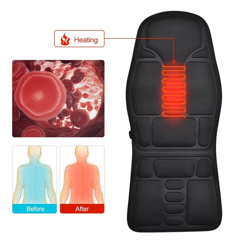 Electric Massage Chair Pad with Soothing Heat Therapy - Ideal for Home & Car