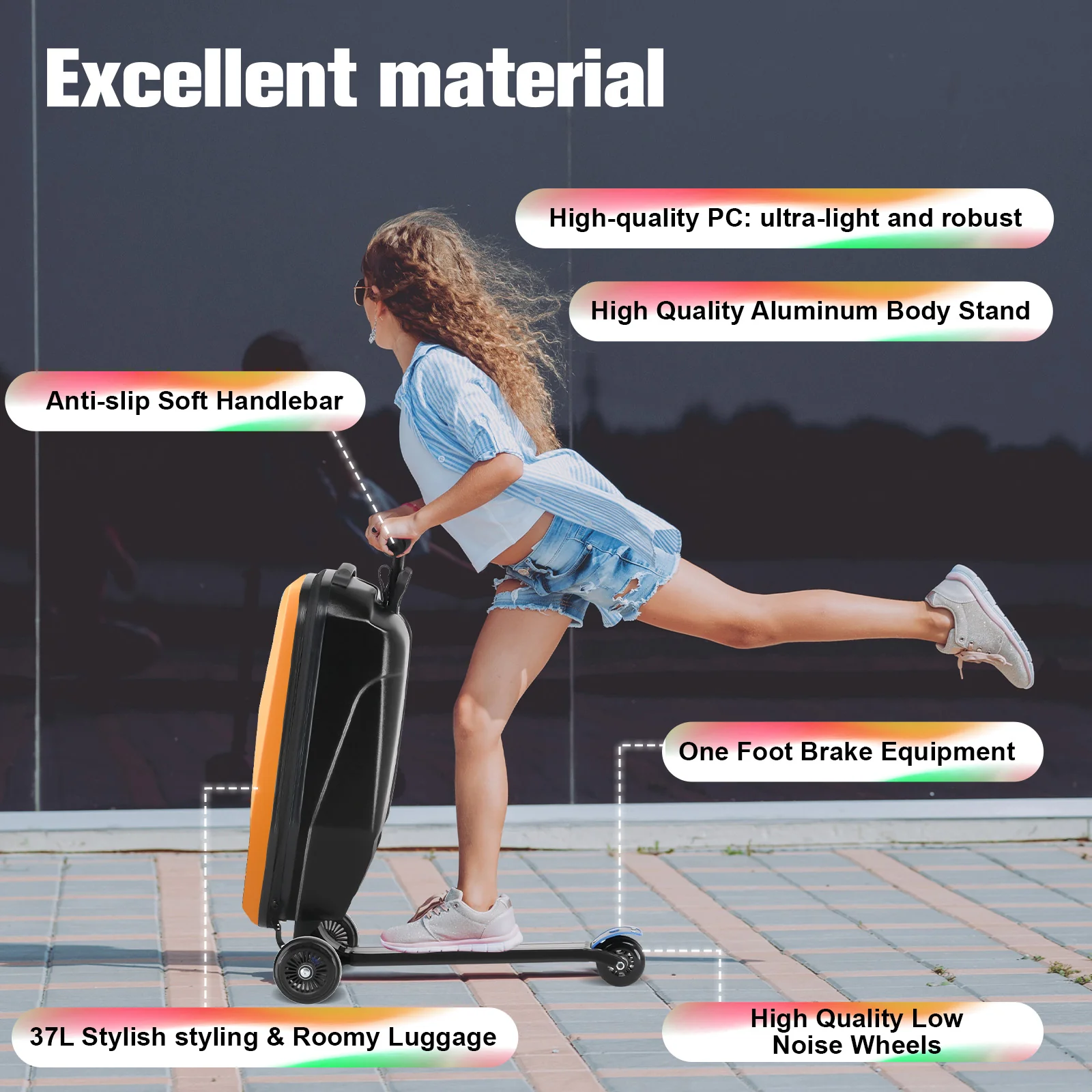 Advwin Foldable Hardshell Scooter Suitcase
