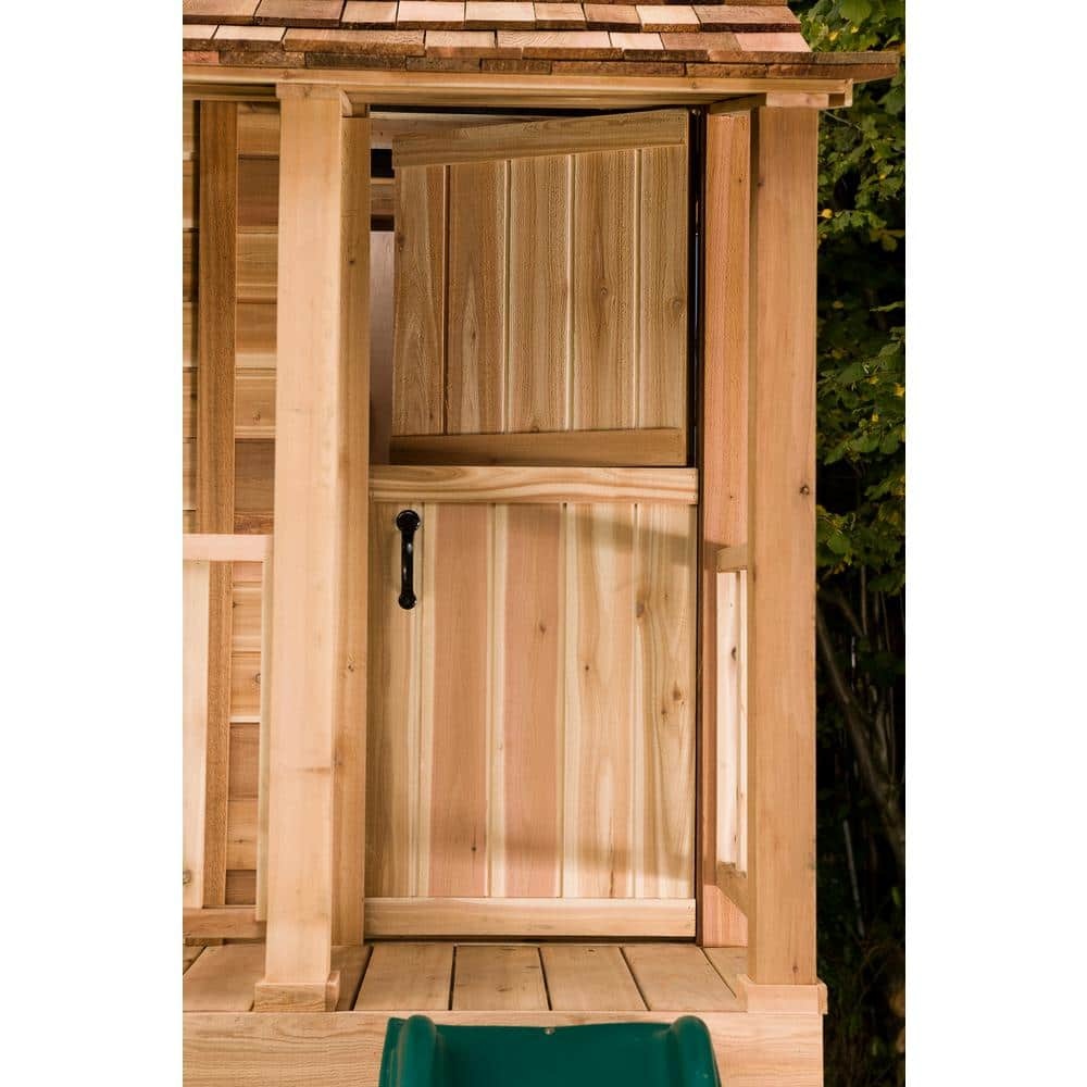 Outdoor Living Today Little Squirt 6×6 ft. Cedar Playhouse with Windows and Dutch Door