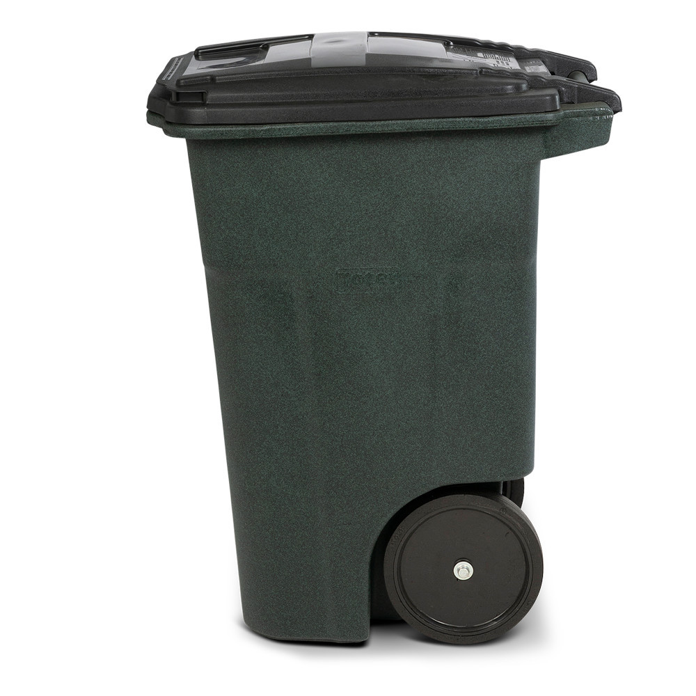 Toter 48 Gallon Durable Trash Can with Smooth Wheels & Lid, Green