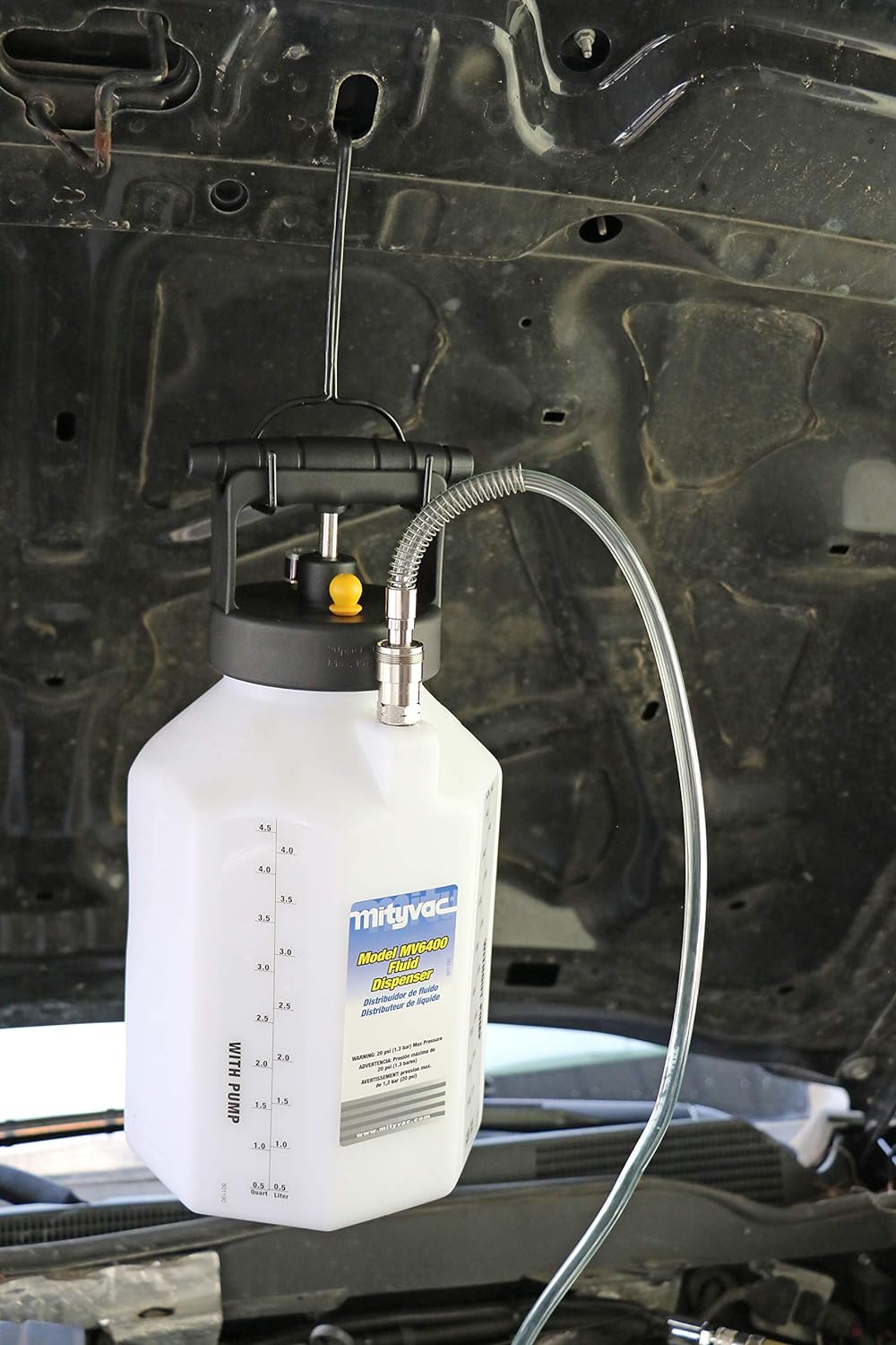 Professional Hydraulic Brake and Clutch Pressure Bleeding System, Integrated Safety and Pressure Relief Valve, 7 Master Cylinder Adapters and Storage Case