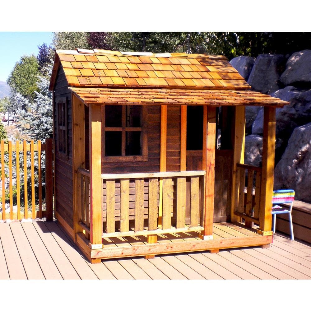 Outdoor Living Today Little Squirt 6×6 ft. Cedar Playhouse with Windows and Dutch Door