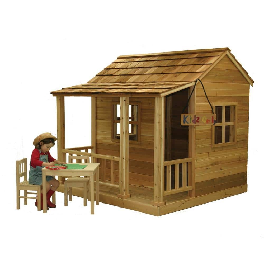 Outdoor Living Today Little Squirt 6×6 ft. Cedar Playhouse with Windows and Dutch Door