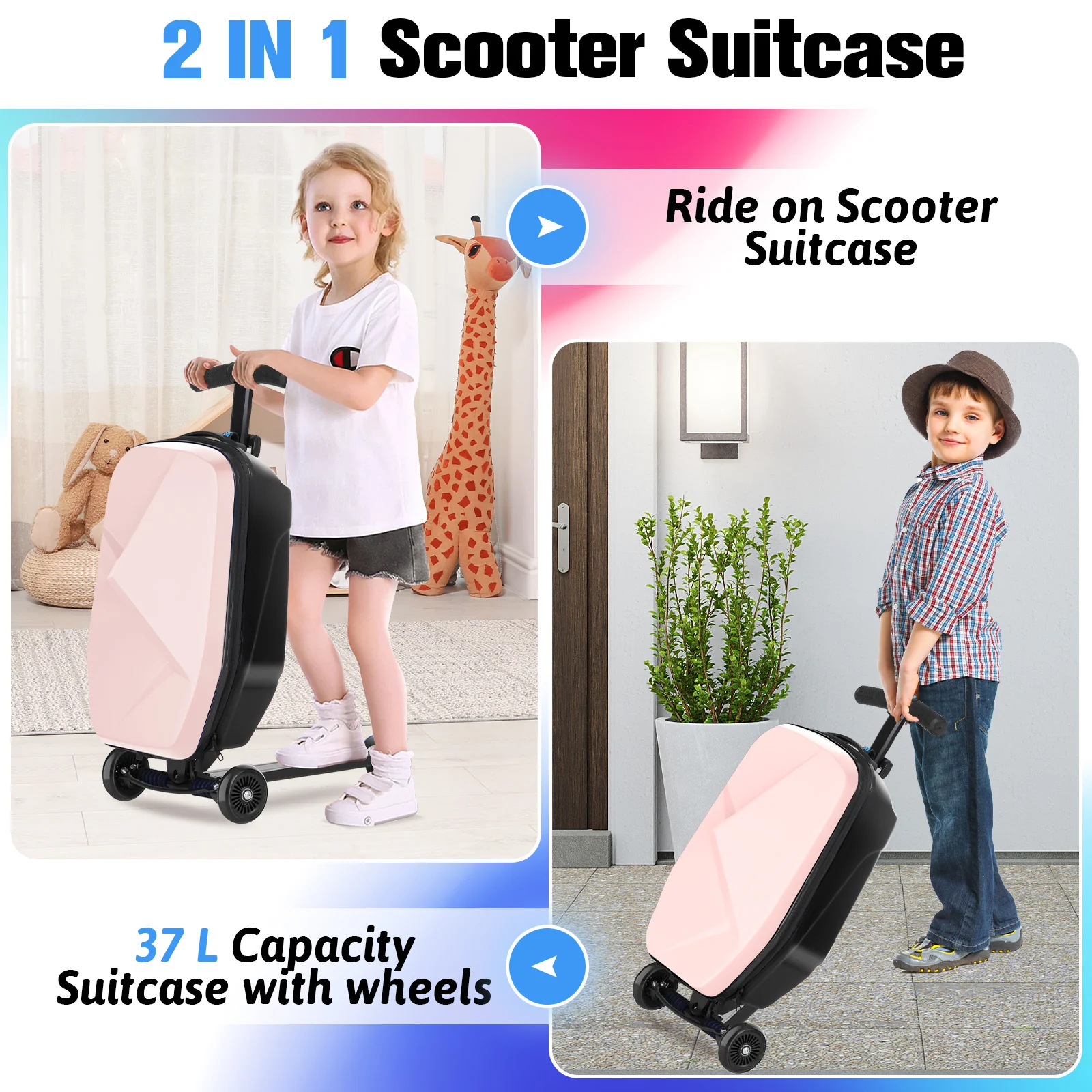 Advwin Foldable Hardshell Scooter Suitcase