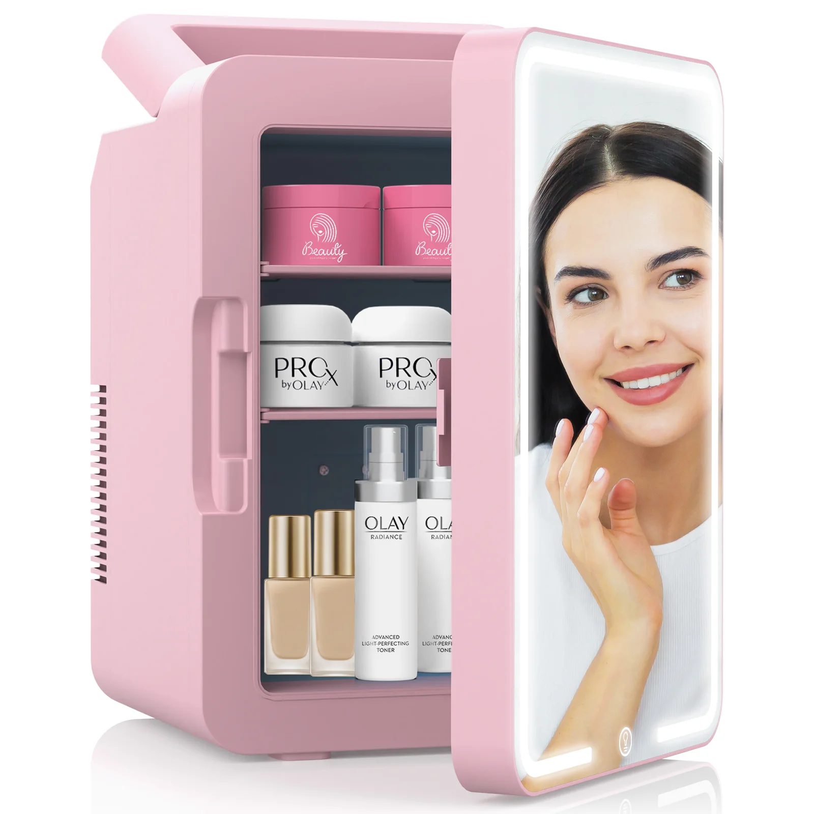 Advwin 12L Mini Fridge with LED Light Mirror