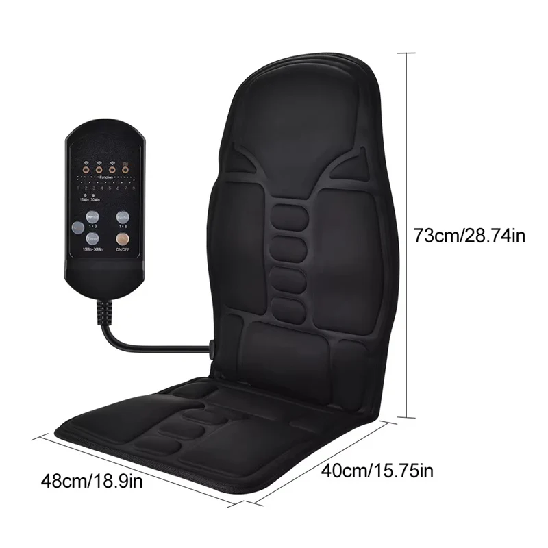 Electric Massage Chair Pad with Soothing Heat Therapy - Ideal for Home & Car