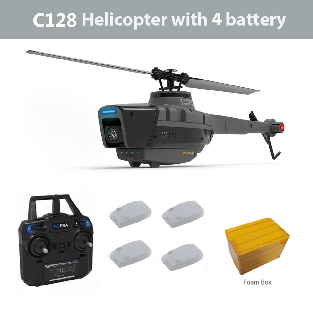 C128 2.4G RC Helicopter - 4 propellers 1080P Camera 6 axis electronic gyroscope air pressure for height vs C127 C186 RC Drone