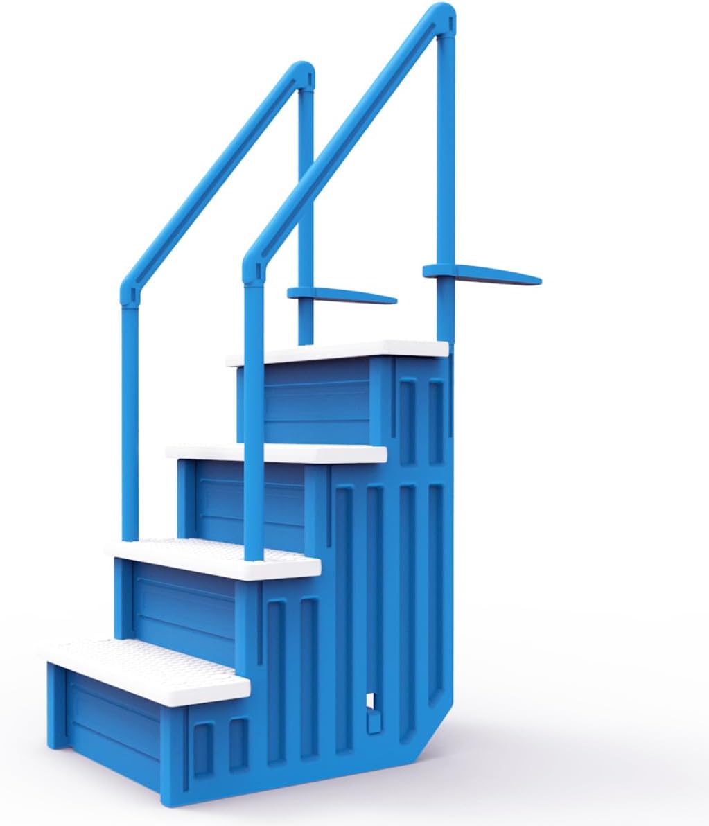 Select Anti-Slip in-Pool Steps | Gray | for Above Ground Swimming Pools | Can Mount to Decks 48