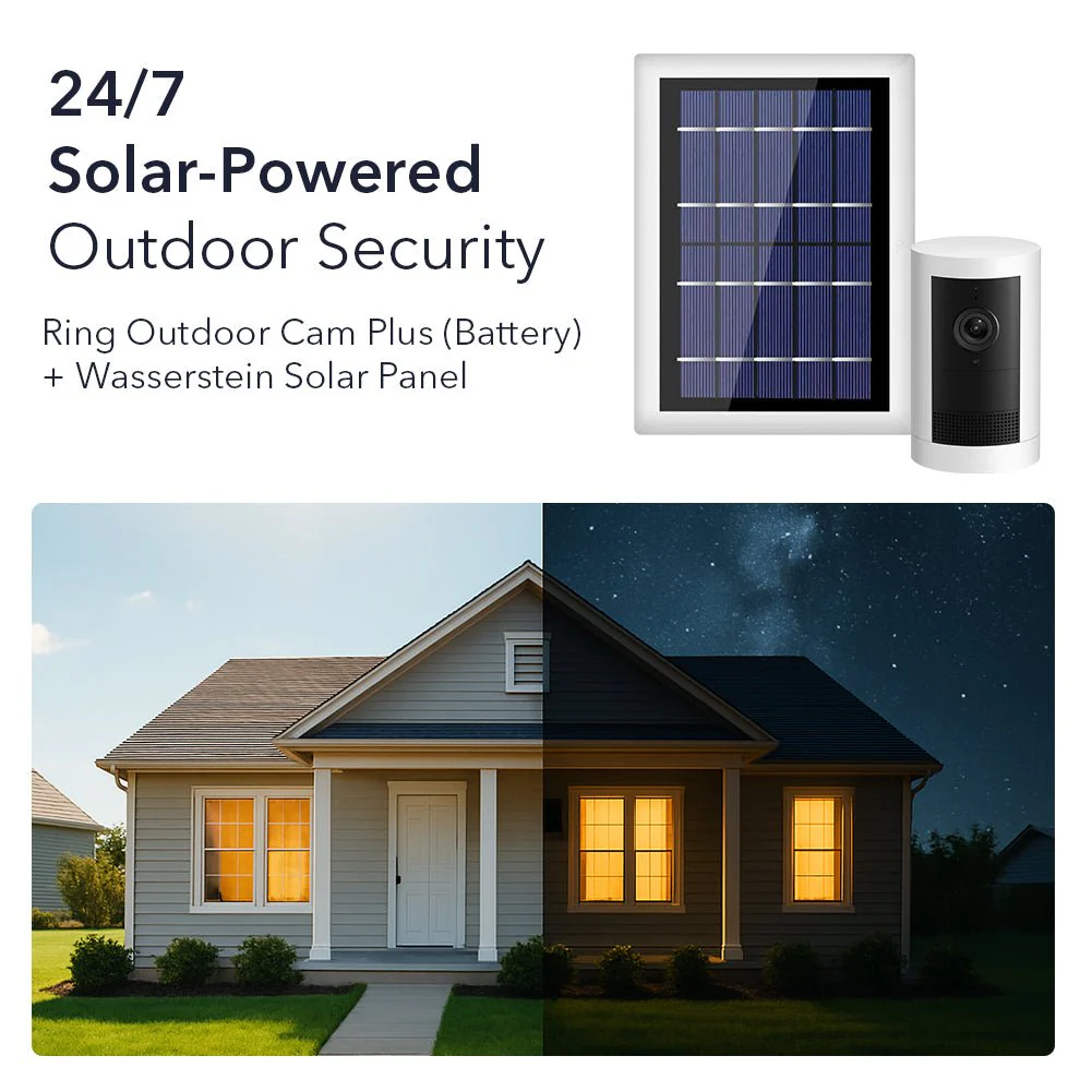 Ring Outdoor Cam Plus Battery+ Wasserstein Solar Panel Bundle