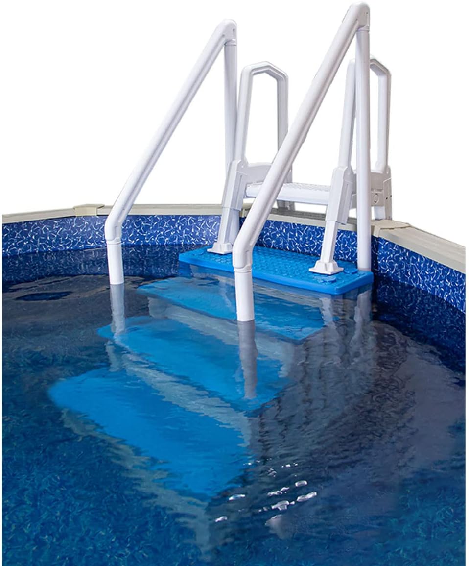 Select Anti-Slip in-Pool Steps | Gray | for Above Ground Swimming Pools | Can Mount to Decks 48