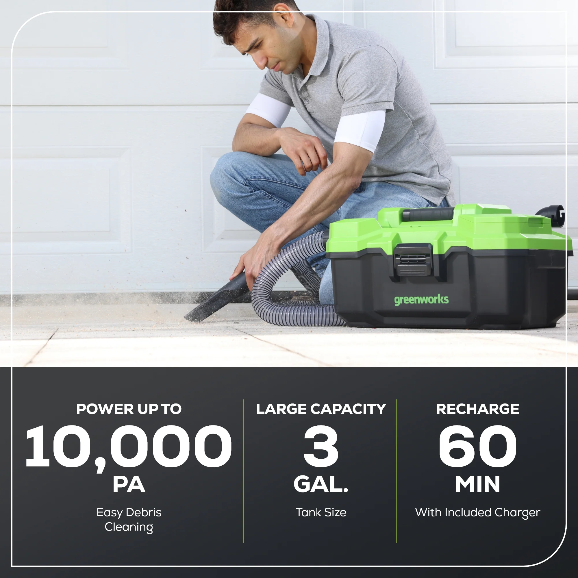 2025 40V 3-Gallon Cordless Battery Wet/Dry Shop Vacuum w/ 2.0Ah Battery & Charger