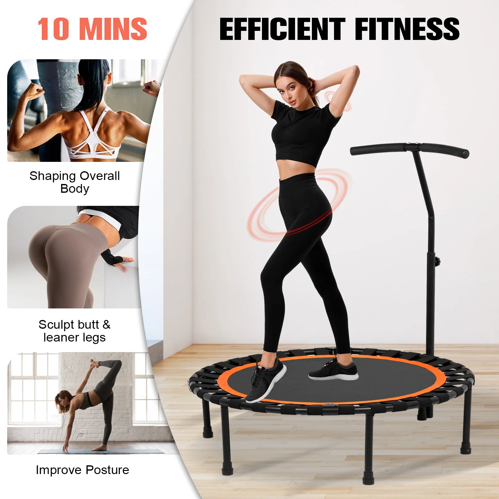 Advwin 50 inch Mini Trampoline Adjustable Handle