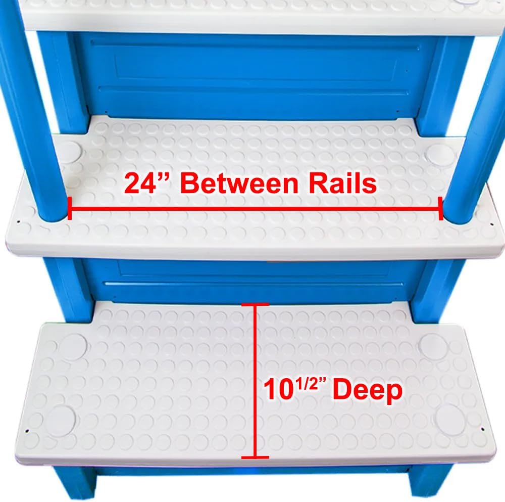Select Anti-Slip in-Pool Steps | Gray | for Above Ground Swimming Pools | Can Mount to Decks 48