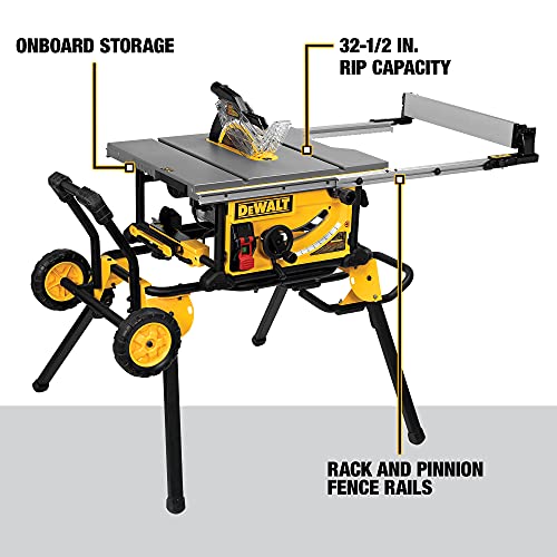 2025 DEWALT 10 Inch Table Saw, 32-1/2 Inch Rip Capacity, 15 Amp Motor, With Rolling