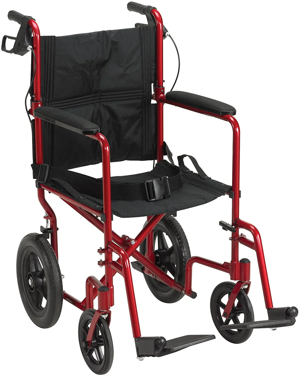 DRIVE MEDICAL EXP19LTRD LIGHTWEIGHT EXPEDITION FOLDING TRANSPORT WHEELCHAIR WITH HAND BRAKES