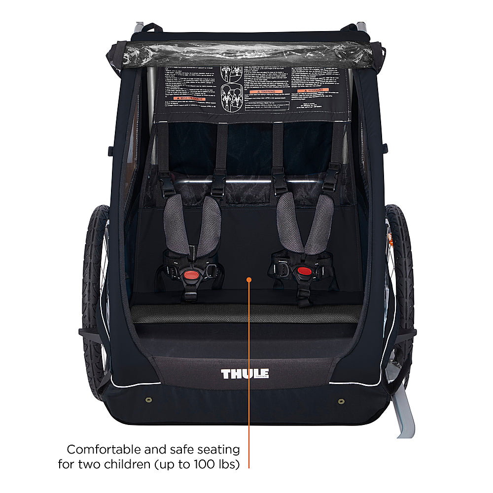 Thule – Coaster XT 2-Seat Bicycle Trailer and Stroller – Black