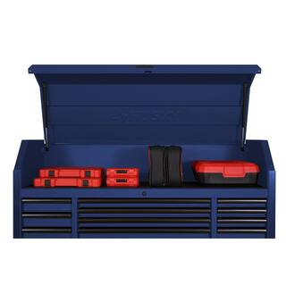 2025 Husky 56 in. W x 22 in. D Heavy Duty 23-Drawer Combination Rolling Tool Chest and Top Tool Cabinet Set in Matte Blue