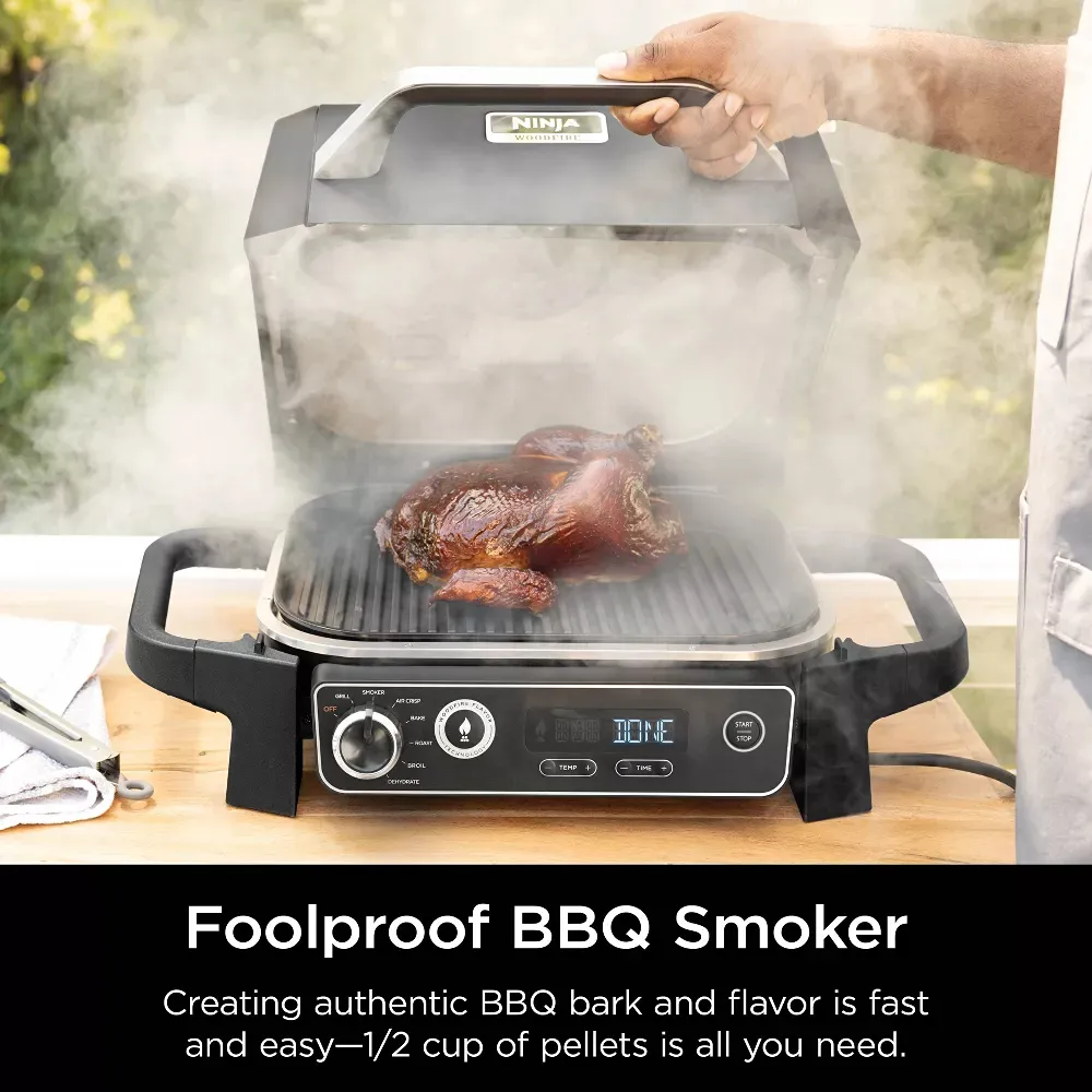 Woodfire Outdoor Grill & Smoker, 7-in-1 Master Grill - Grey