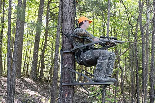 Summit Viper SD Climbing Treestand – Lightweight Aluminum, Foam-Padded Seat, 300 lbs Capacity, Includes Safety Harness