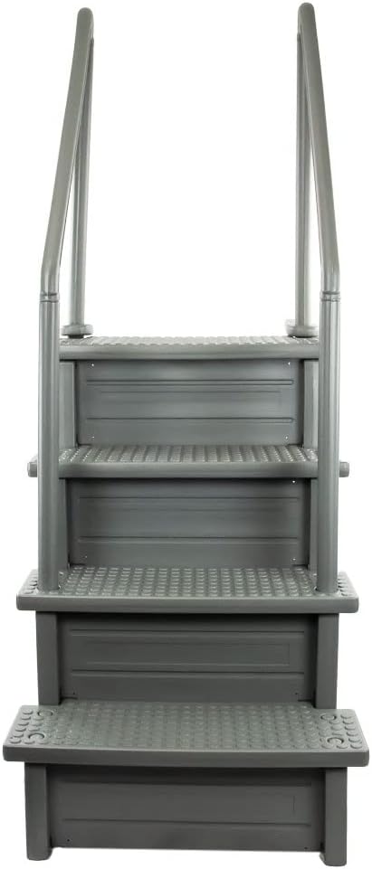 Select Anti-Slip in-Pool Steps | Gray | for Above Ground Swimming Pools | Can Mount to Decks 48
