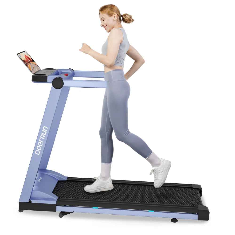 DeerRun A1 Pro Move+  6% Incline Foldable Treadmill——2025 Upgraded Chip & NFC Support | 350Lbs, 10mph Blue