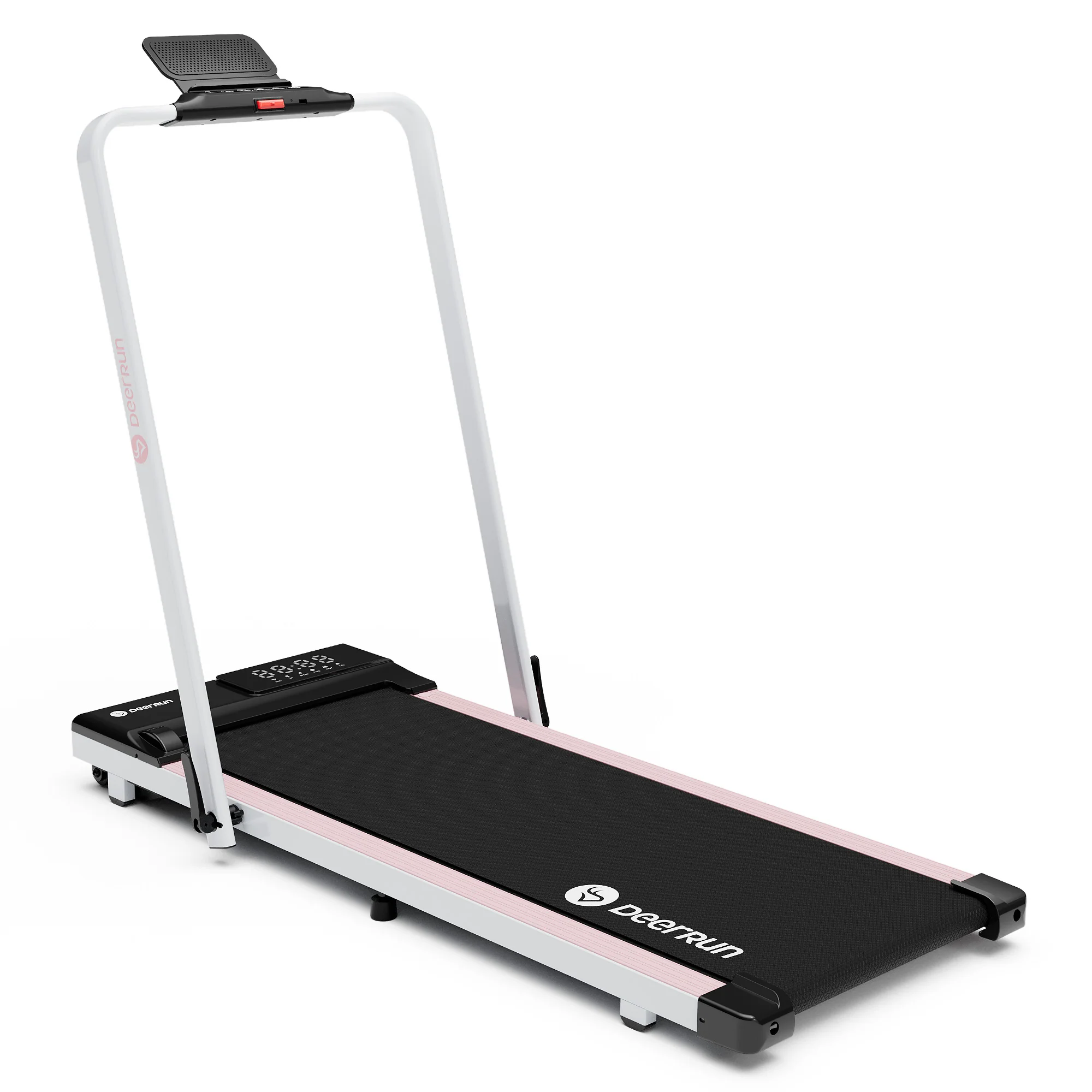 DeerRun A5 Pro Smart 2 in 1 Folding Treadmill Pink with Handrail, 300Lbs
