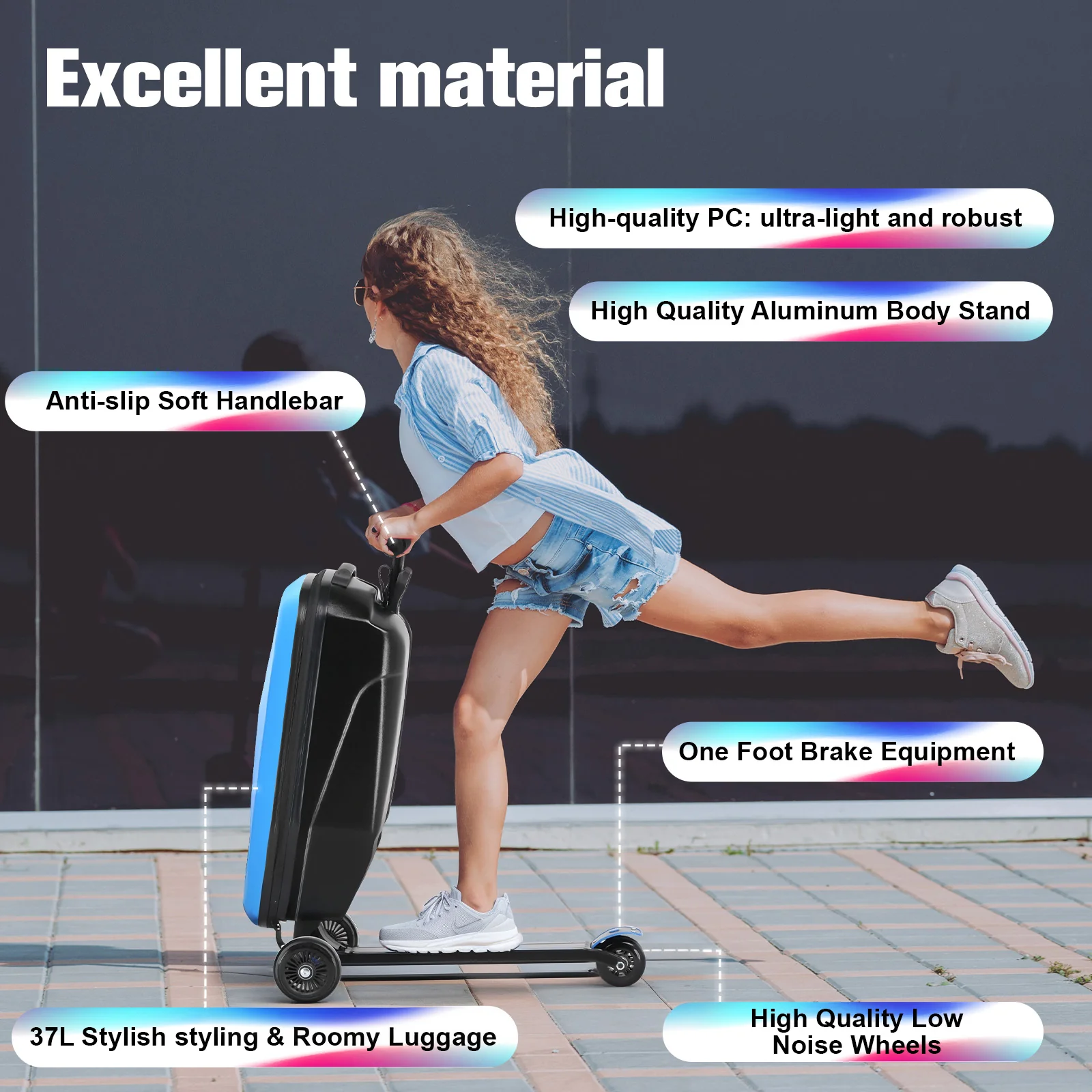 Advwin Foldable Hardshell Scooter Suitcase