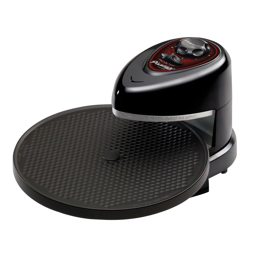 Presto Pizzazz Plus 1235W Rotating Countertop Pizza Oven with Timer, Non-Stick, Black