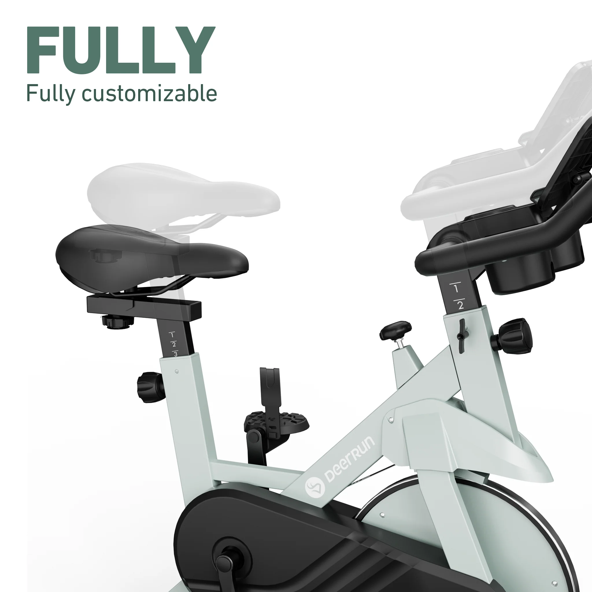 DeerRun S500 Indoor Adjustable Magnetic Resistance Silent Belt Smart Cycling Bike with PitPat App