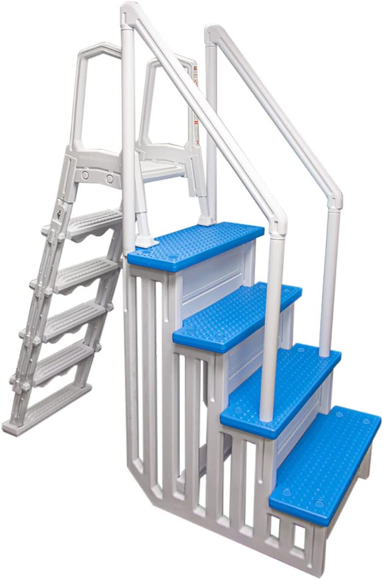 Select Anti-Slip in-Pool Steps | Gray | for Above Ground Swimming Pools | Can Mount to Decks 48