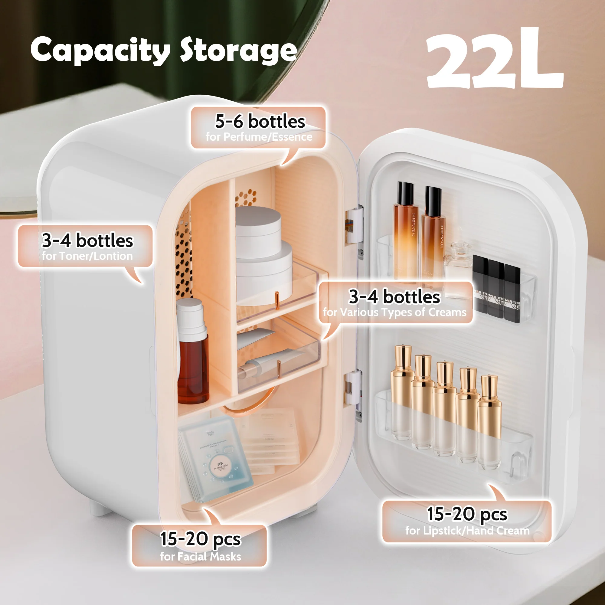 Advwin 22L Mini Skincare Fridge for Cosmetic Storage