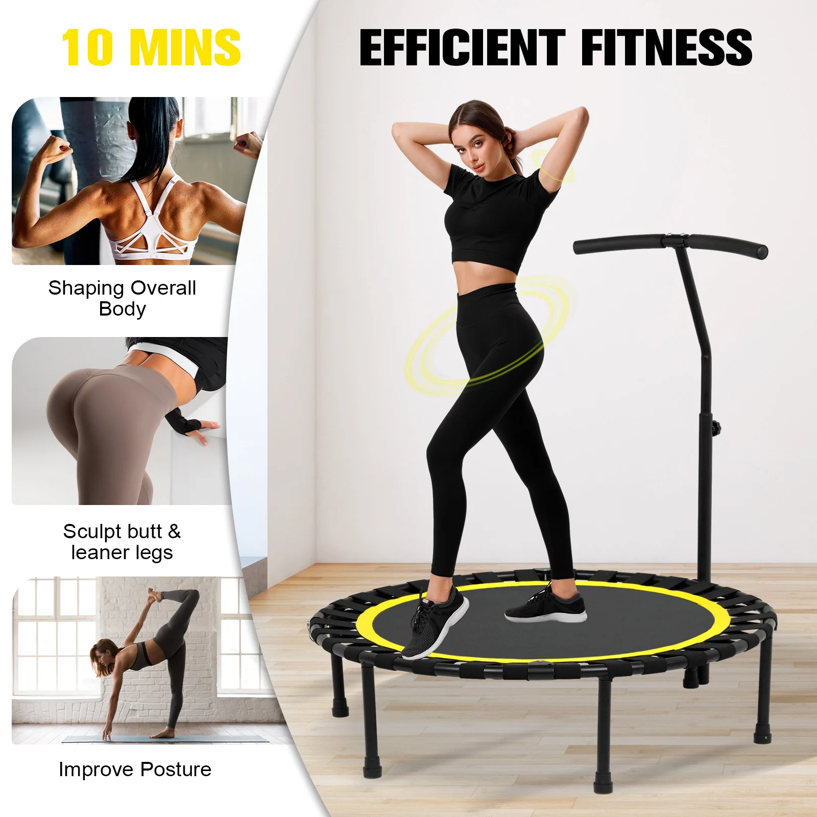 Advwin 50 inch Mini Trampoline Adjustable Handle