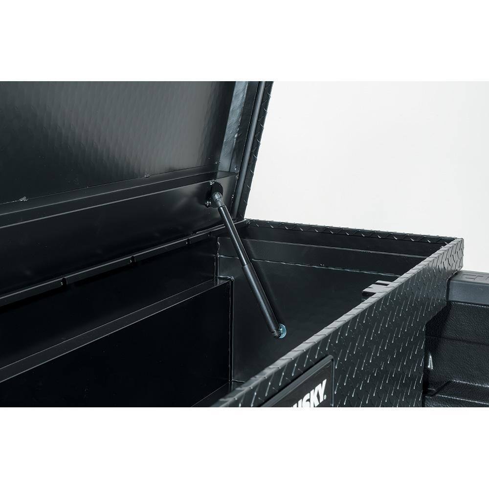 Husky 61.86′′ Matte Black Aluminum Low Profile Truck Tool Box for Mid-Size Trucks