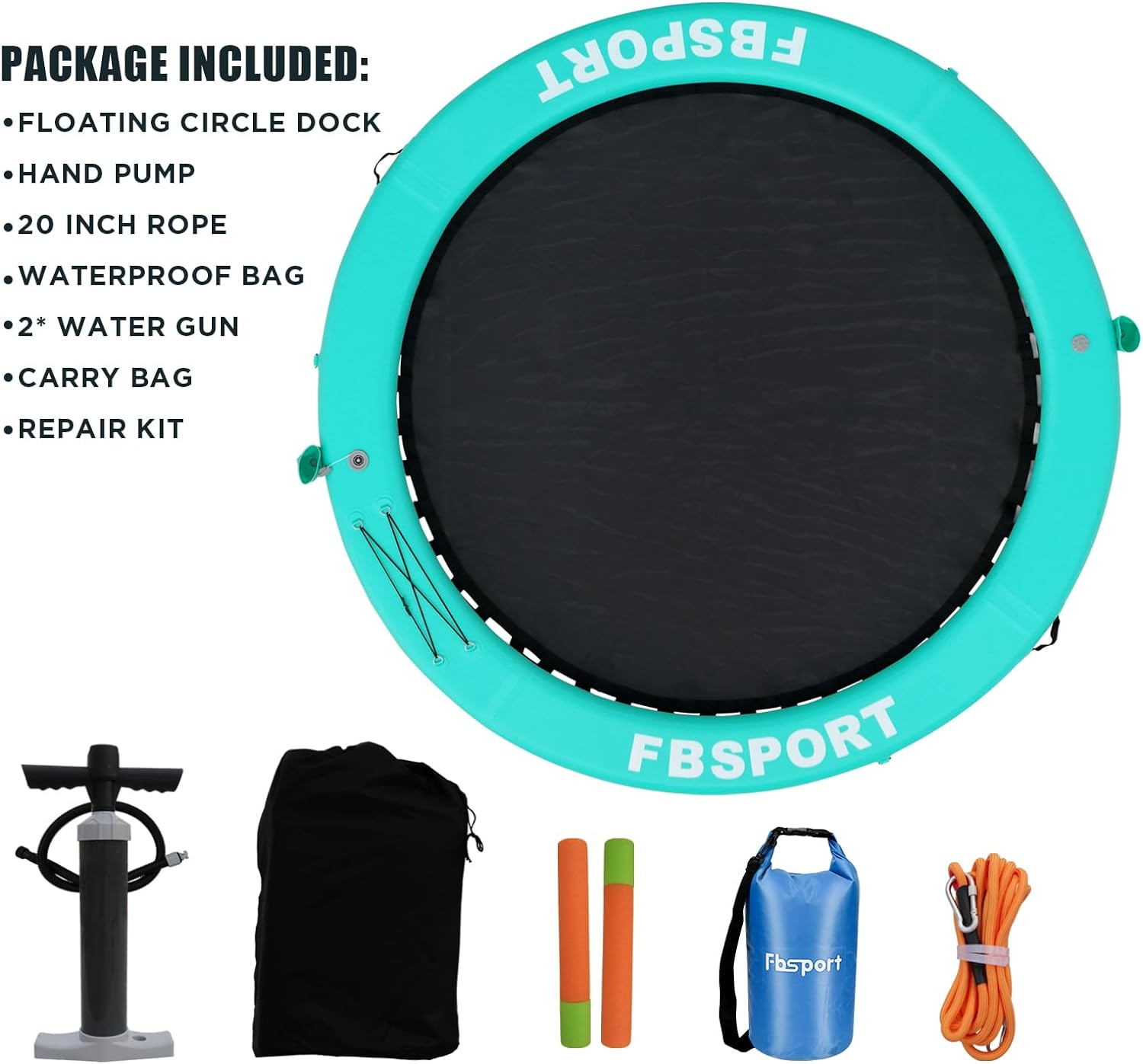 Inflatable Dock Floating Platform, 8ft Inflatable Water Hammock Floating Deck for Lake W/Cupholder, Round Floating Ring Float Ring, Pool Float Raft Lounger Island Platform Pad