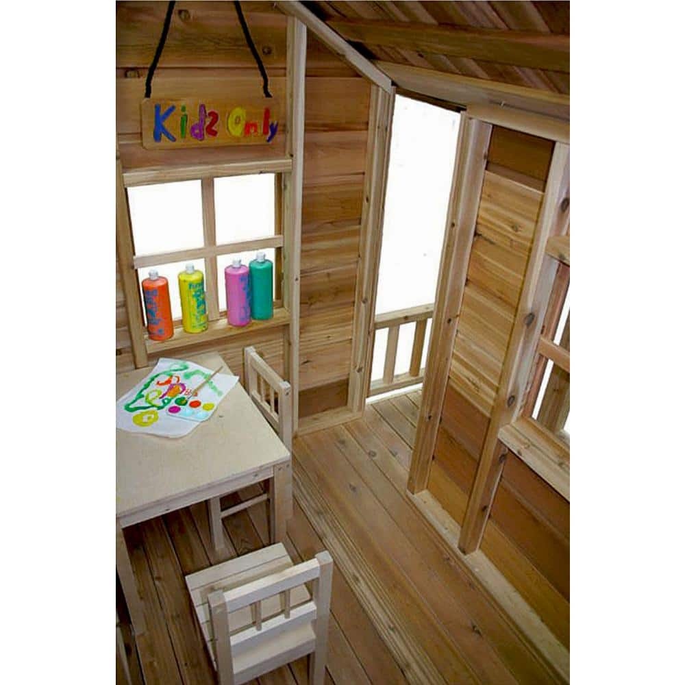 Outdoor Living Today Little Squirt 6×6 ft. Cedar Playhouse with Windows and Dutch Door