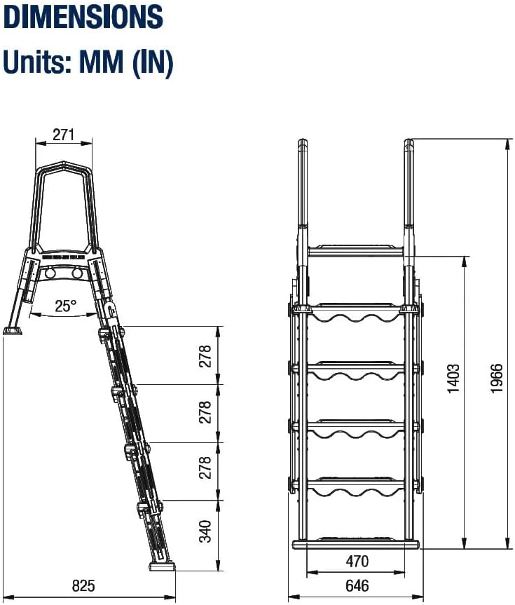 Select Anti-Slip in-Pool Steps | Gray | for Above Ground Swimming Pools | Can Mount to Decks 48