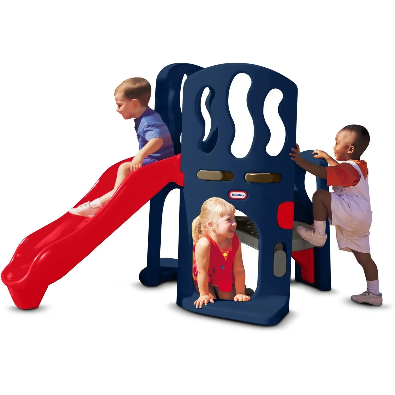 Hide & Slide Climber, Blue & Red - Climbing Toy and Slide for Kids Ages 2 to 6