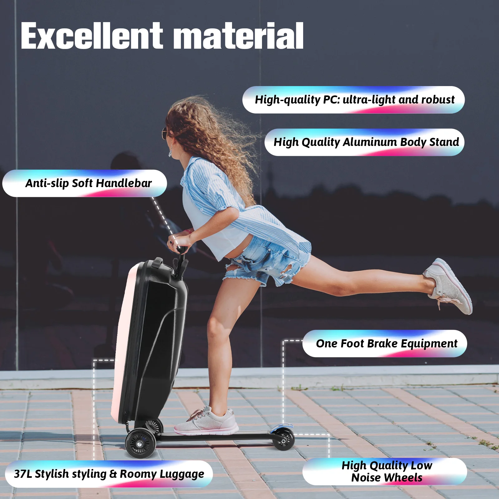 Advwin Foldable Hardshell Scooter Suitcase