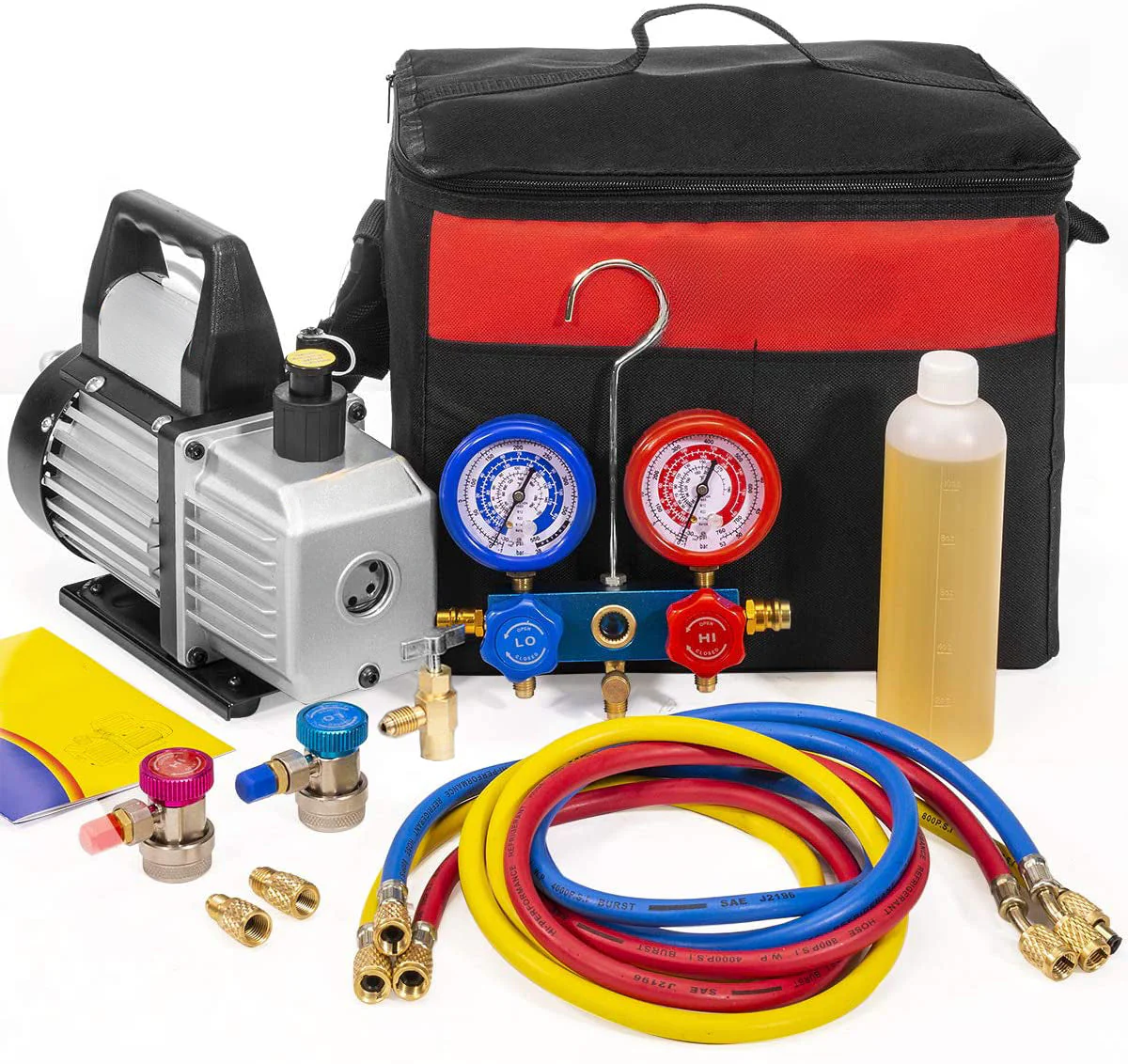 3CFM 1/4 HP Vacuum Pump HVAC Refrigeration AC Manifold Gauge