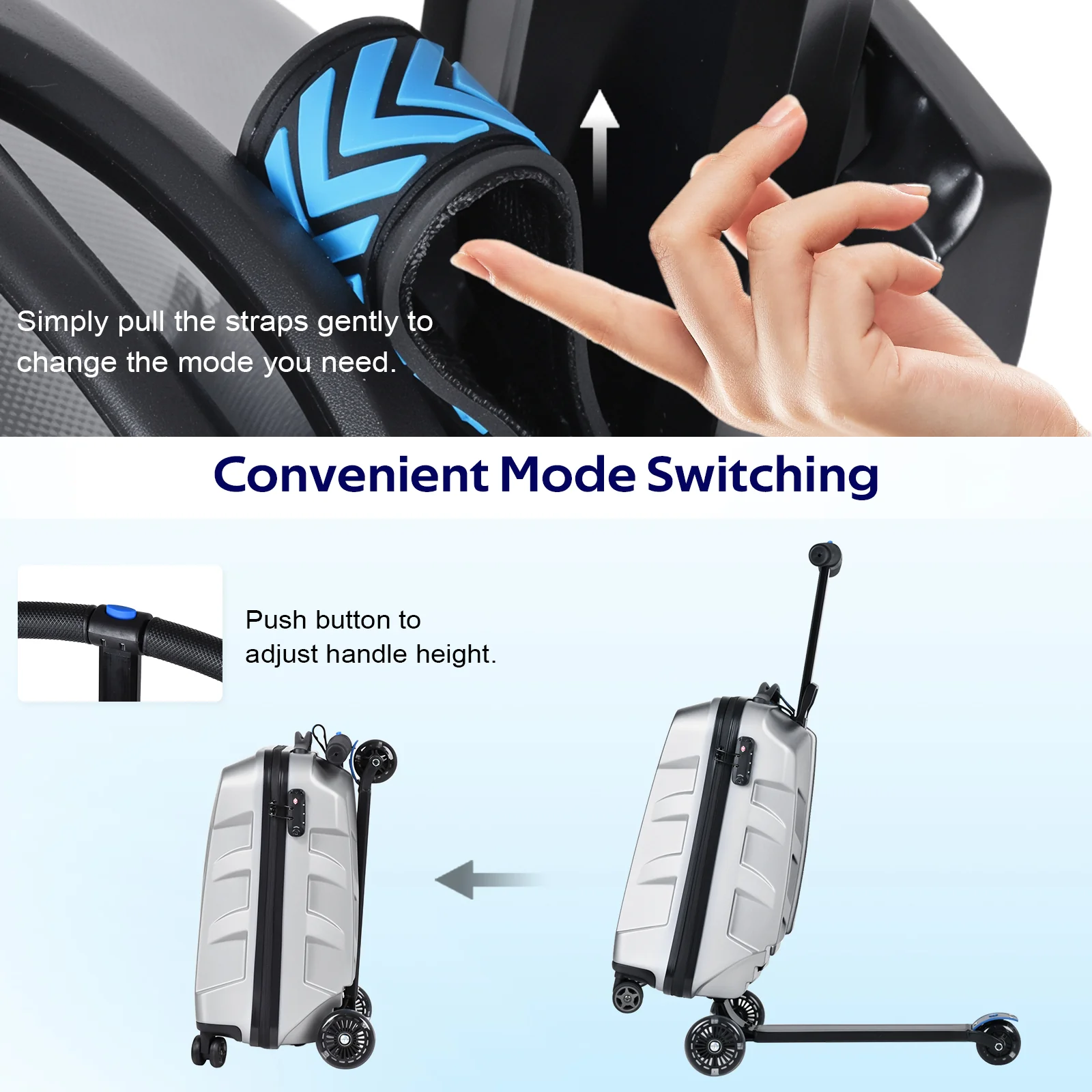 Advwin Scooter Suitcase with LED Light Wheels