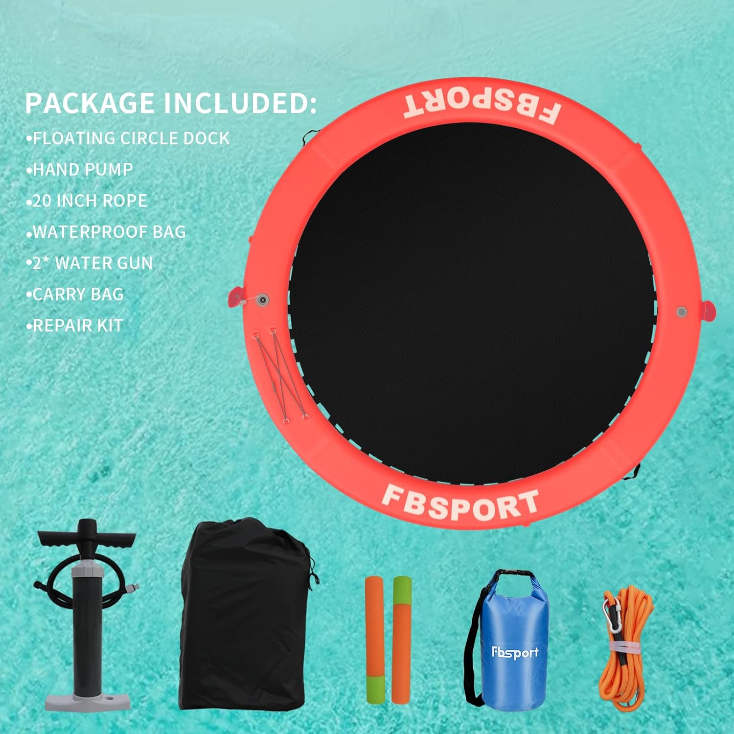 Inflatable Dock Floating Platform, 8ft Inflatable Water Hammock Floating Deck for Lake W/Cupholder, Round Floating Ring Float Ring, Pool Float Raft Lounger Island Platform Pad