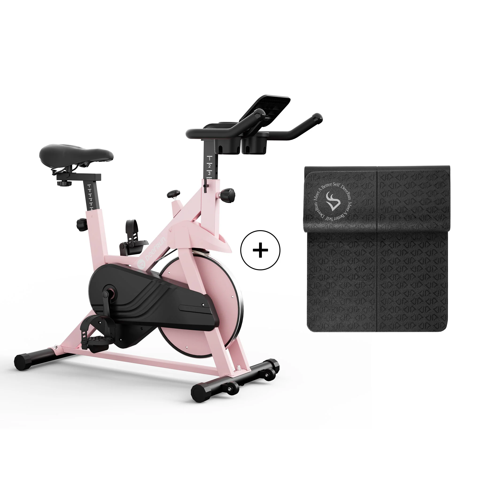 DeerRun S500 Indoor Smart Stationary Cycling Bike with PitPat App, 1-32 Magnetic Resistance-Pink